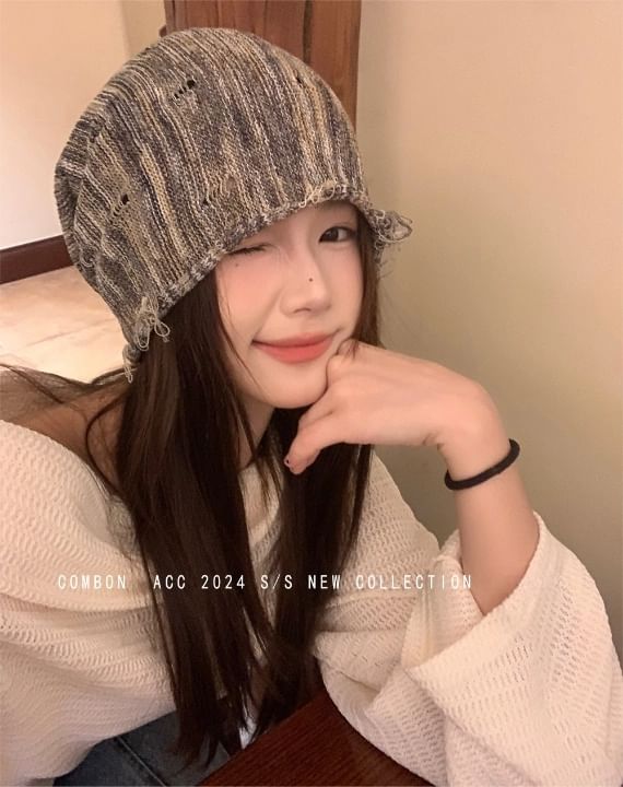 Frayed Distressed Beanie