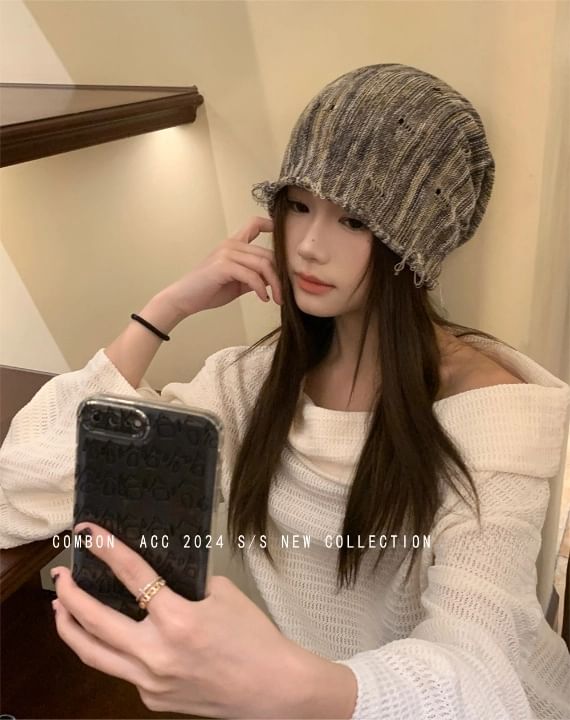 Frayed Distressed Beanie