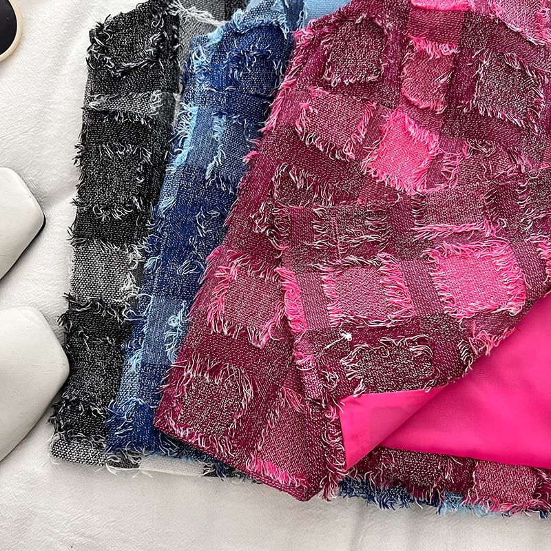 Round Neck Plaid Double Breasted Vest