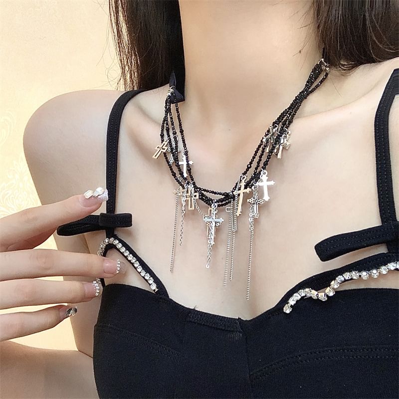 Cross Layered Necklace / Bracelet