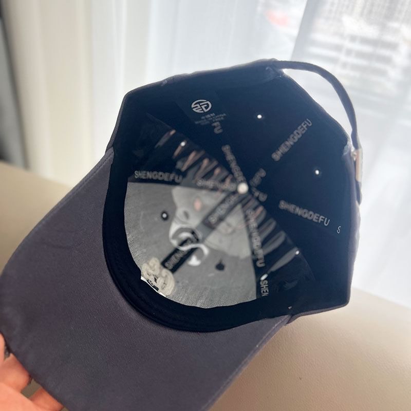 Lettering Distressed Embroidered Baseball Cap