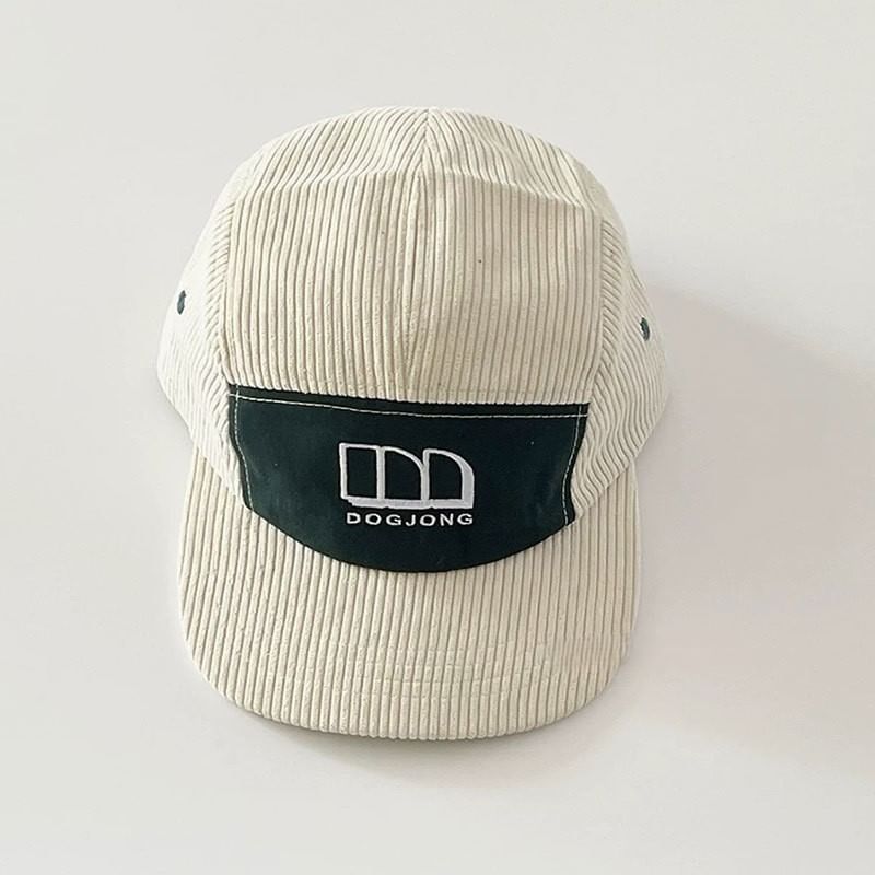 Embroidered Panel Corduroy Lettering Baseball Cap