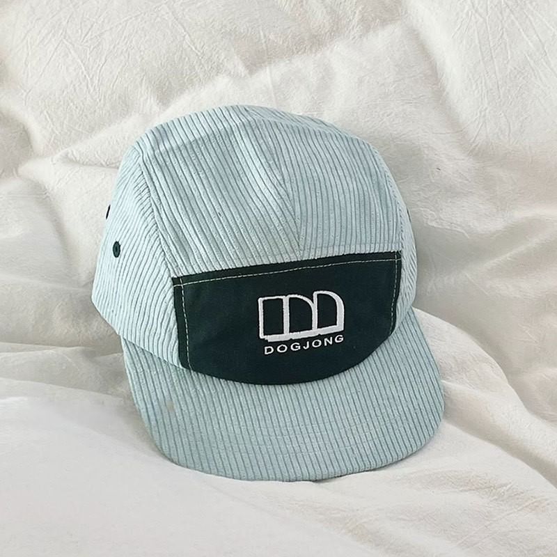 Embroidered Panel Corduroy Lettering Baseball Cap