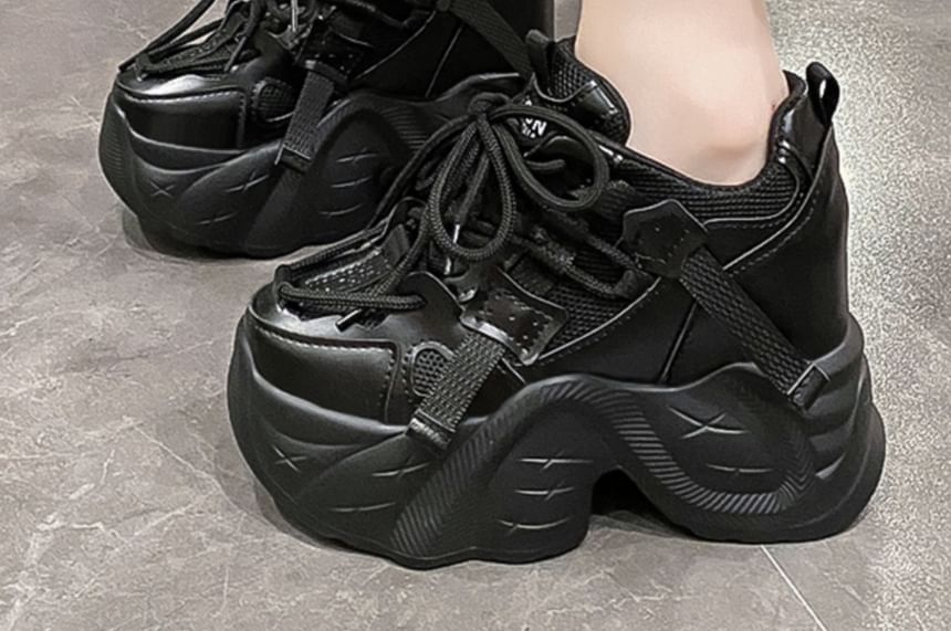 Panel Wedge Platform Sneakers Hidden