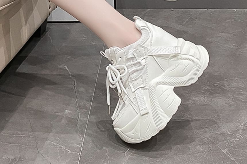 Panel Wedge Platform Sneakers Hidden