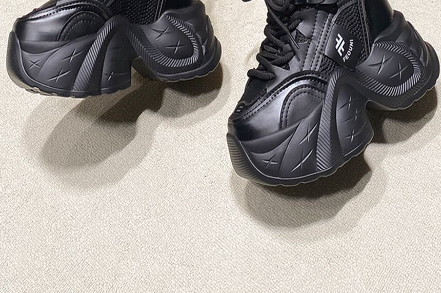 Platform Hidden Sneakers Wedge Panel Mesh