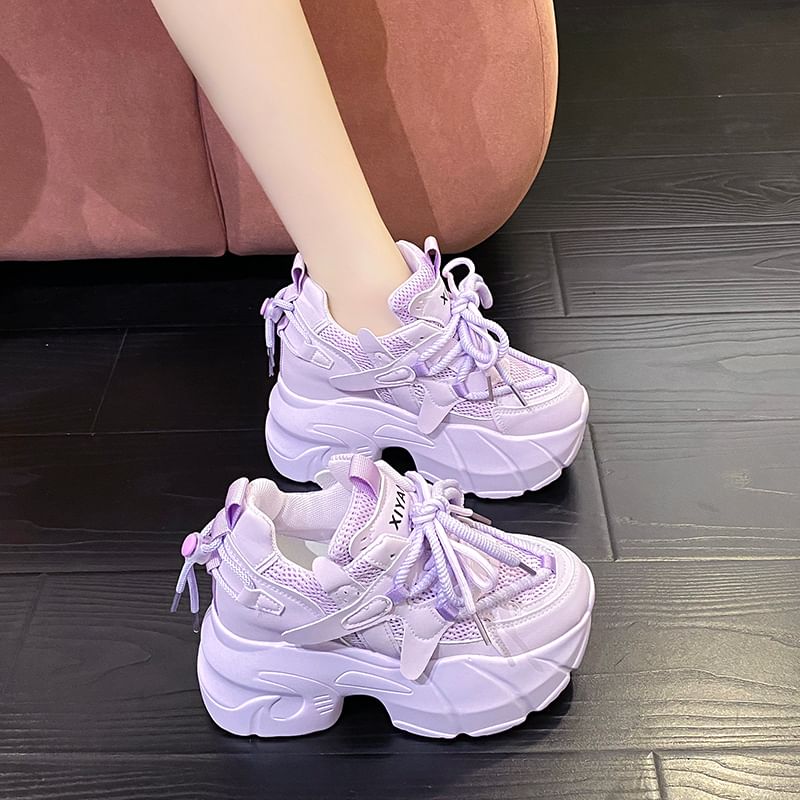 Sneakers Mesh Wedge Hidden Panel Platform