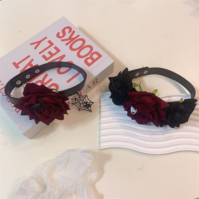 Fabric Choker Halloween Designs) (Various Rose