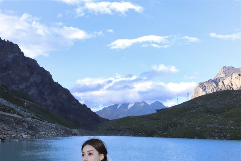 Strap A-Line Asymmetrical Spaghetti Plain Dress Midi