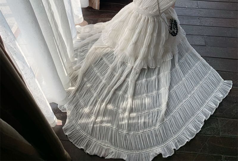 Plain Maxi Dress Slit Button A-Line Sleeveless