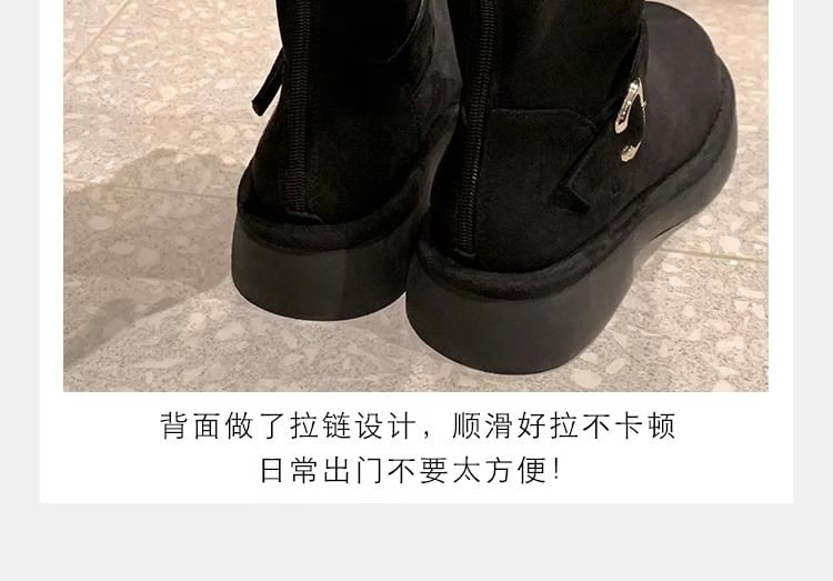 Designs) Buckled Boots Faux (Various Suede