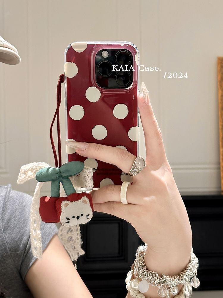 Dot Charm Phone Polka Cherry / Set Case