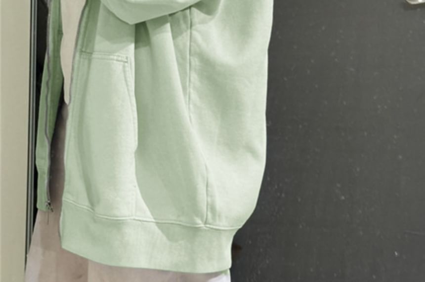 Star Print Zip Oversized Hoodie