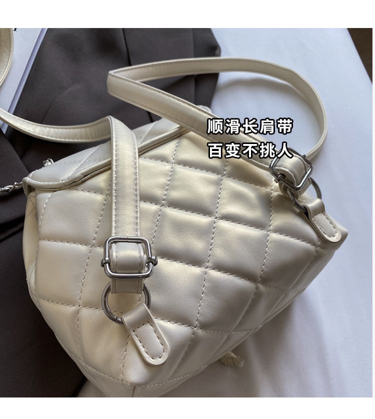 Drawstring Flap Backpack Quilted