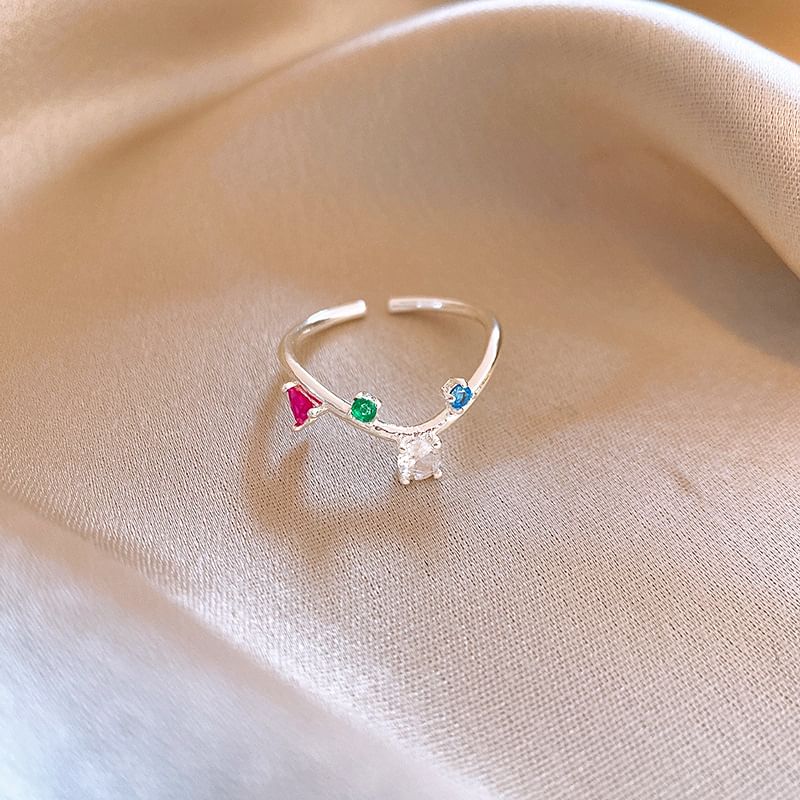 Ring / Rhinestone Faux Smiley Pearl Face