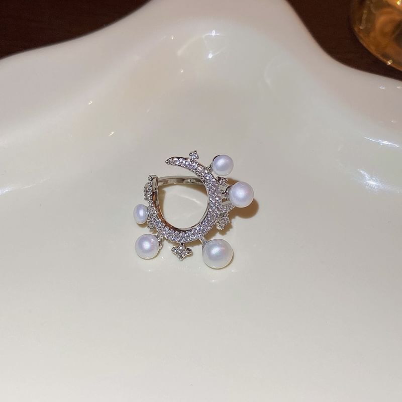 Freshwater Ring Rhinestone Pearl