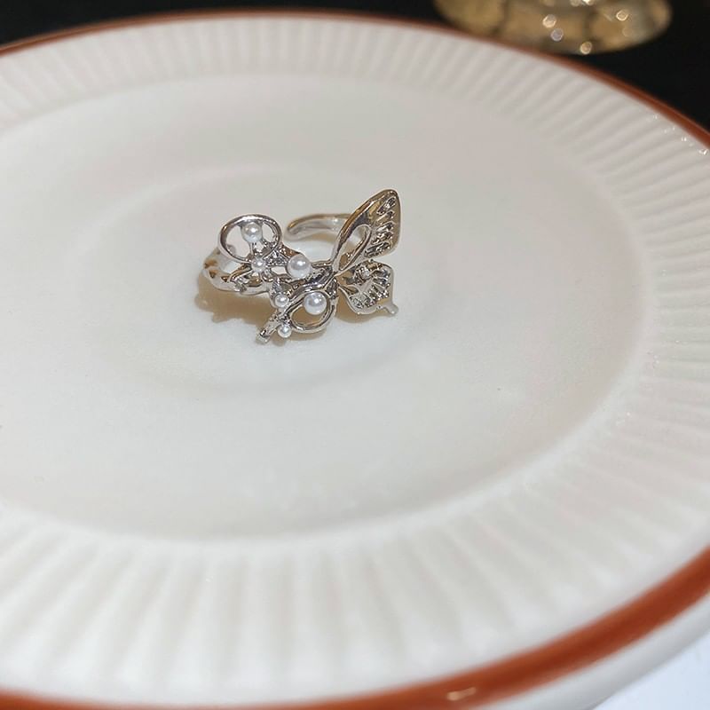 Freshwater Ring Rhinestone Pearl