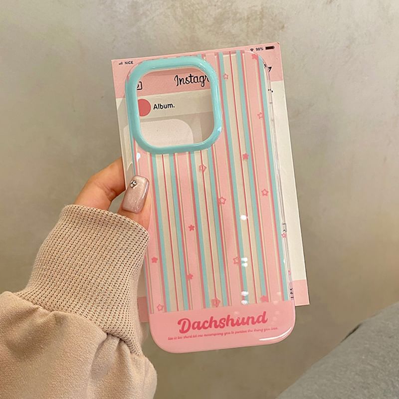Striped Stand Case Set Phone Dog /