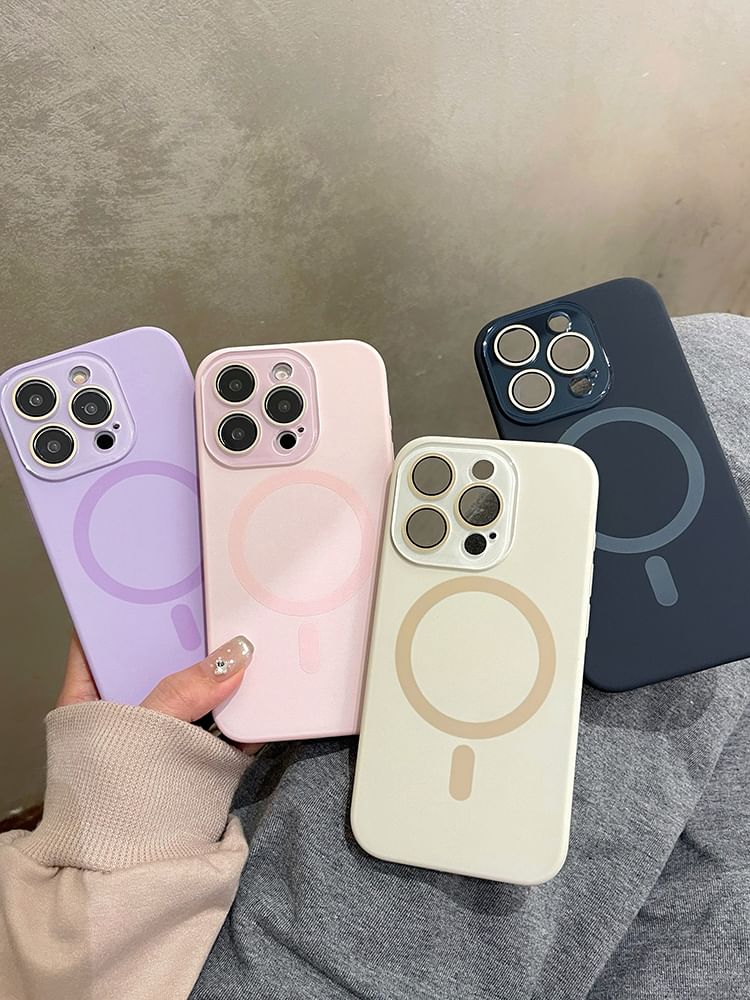 Magnetic with Plain Phone (Compatible MagSafe) Case