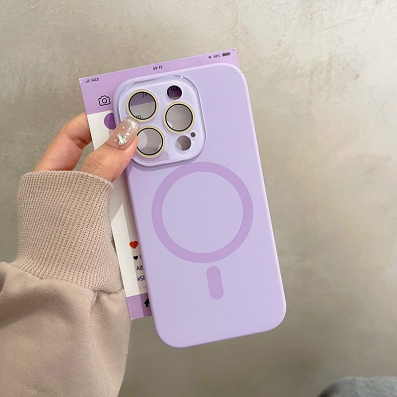 Magnetic with Plain Phone (Compatible MagSafe) Case