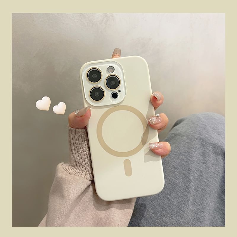 Magnetic with Plain Phone (Compatible MagSafe) Case