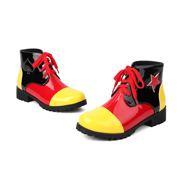 Boots Lace-Up Short Star Applique