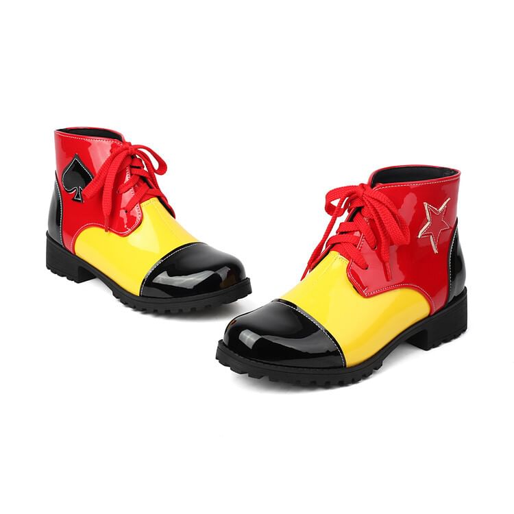 Boots Lace-Up Short Star Applique