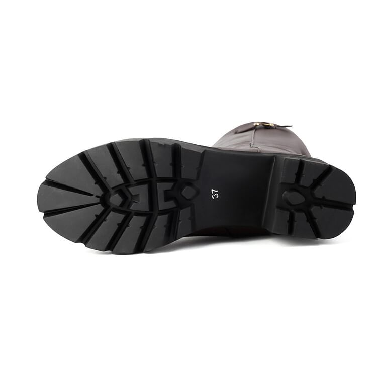 Heel Tall Buckled Boots Chunky