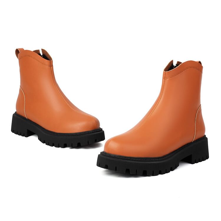 Faux Boots Short Leather Platform