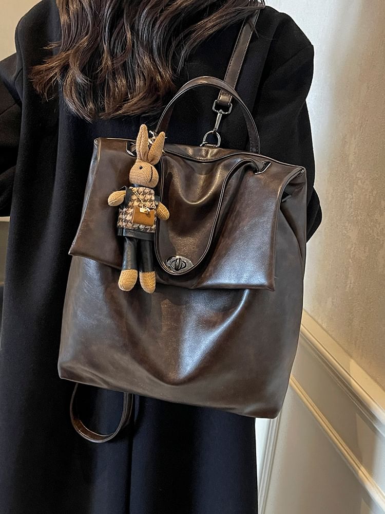 Charm Leather Faux Backpack Flap With