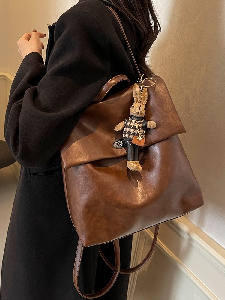 Charm Leather Faux Backpack Flap With