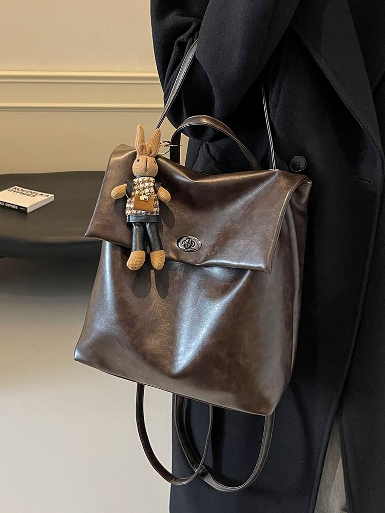 Charm Leather Faux Backpack Flap With
