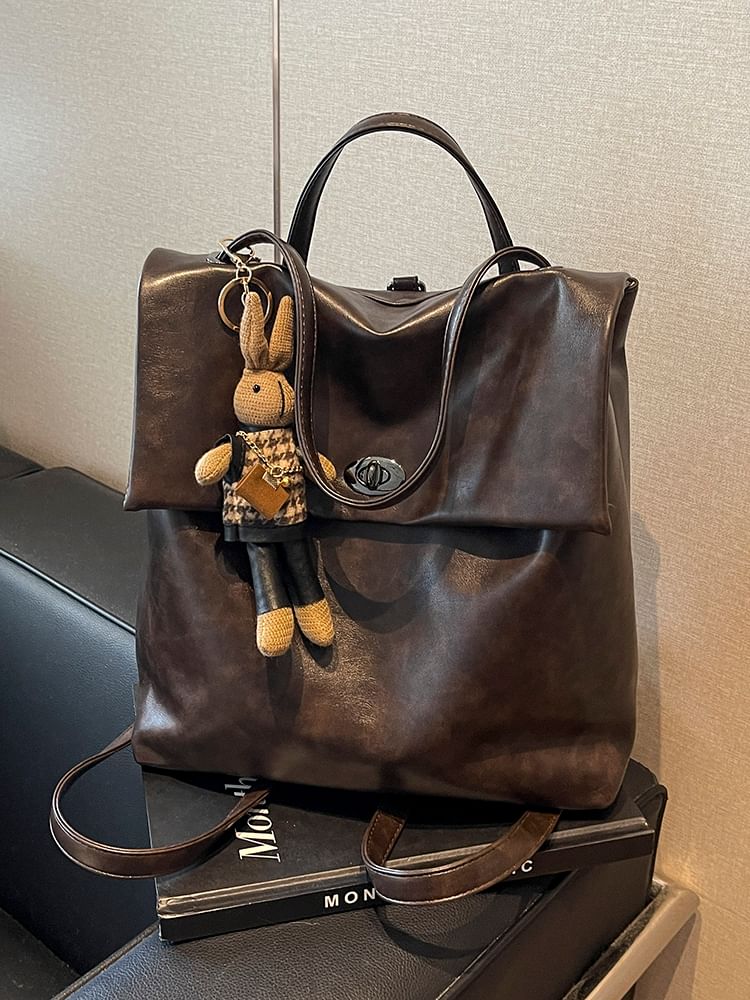 Charm Leather Faux Backpack Flap With