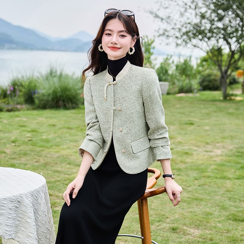 Tweed Button-Up Jacket