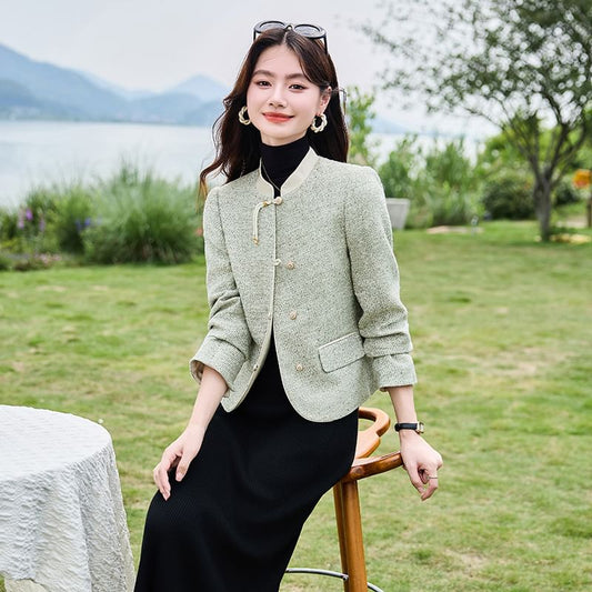 Tweed Button-Up Jacket