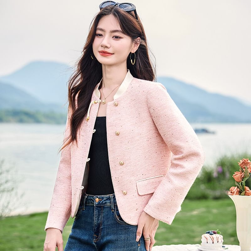 Tweed Button-Up Jacket