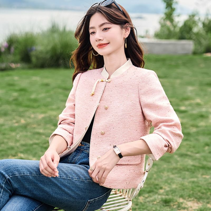 Tweed Button-Up Jacket