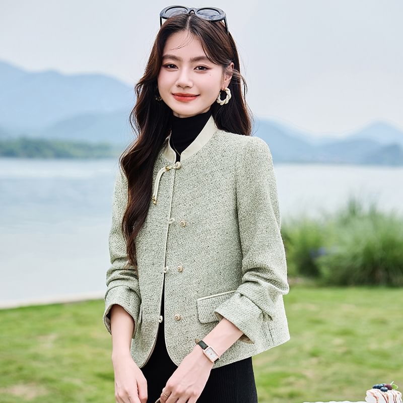 Tweed Button-Up Jacket