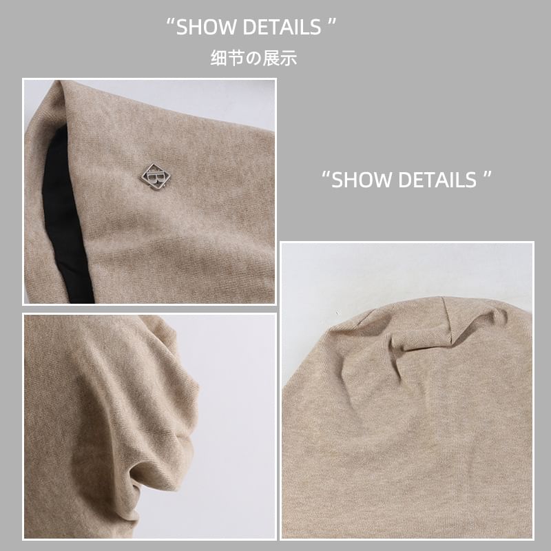 Letter B Plate Beanie Metal Slouchy