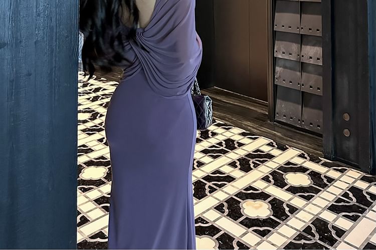 Strapless Midi Plain Bow Dress Sheath