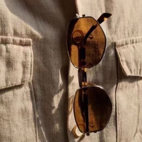 Frame Sunglasses Metal Geometric