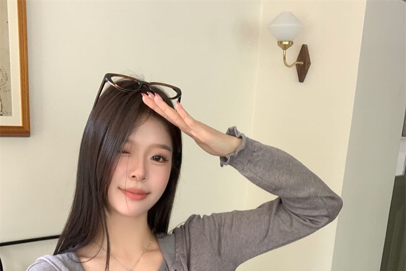 Solid Hooded Mock Two-Piece Knitwear