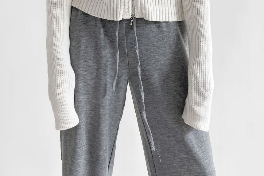 Long Sleeve Solid Ribbed Zip-Up Knit Jacket