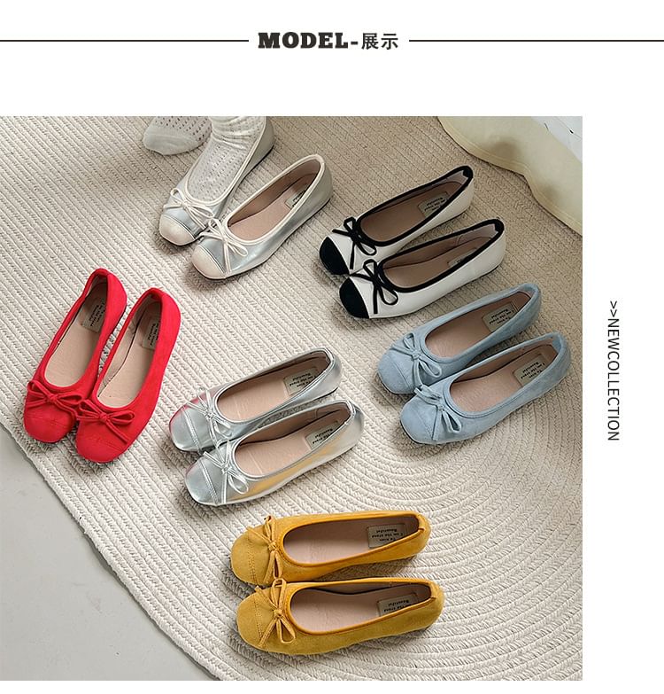 Bow Flats Faux Accent Leather