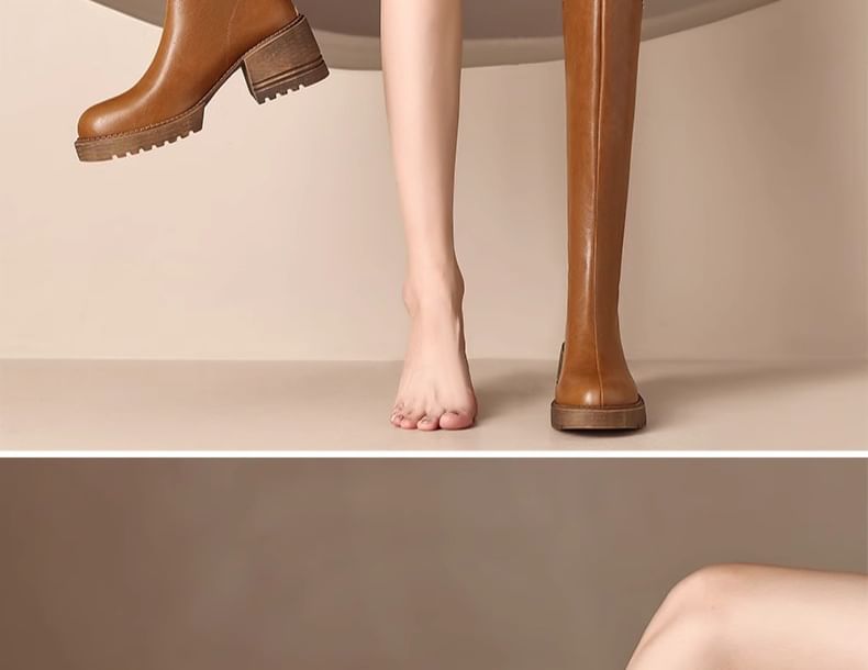 High Boots Knee Platform Studded