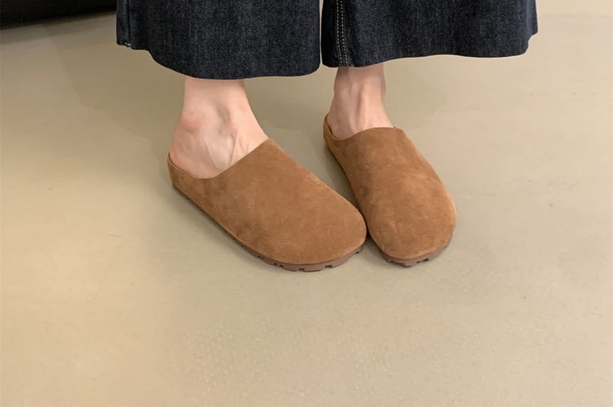 Suede Faux Mules