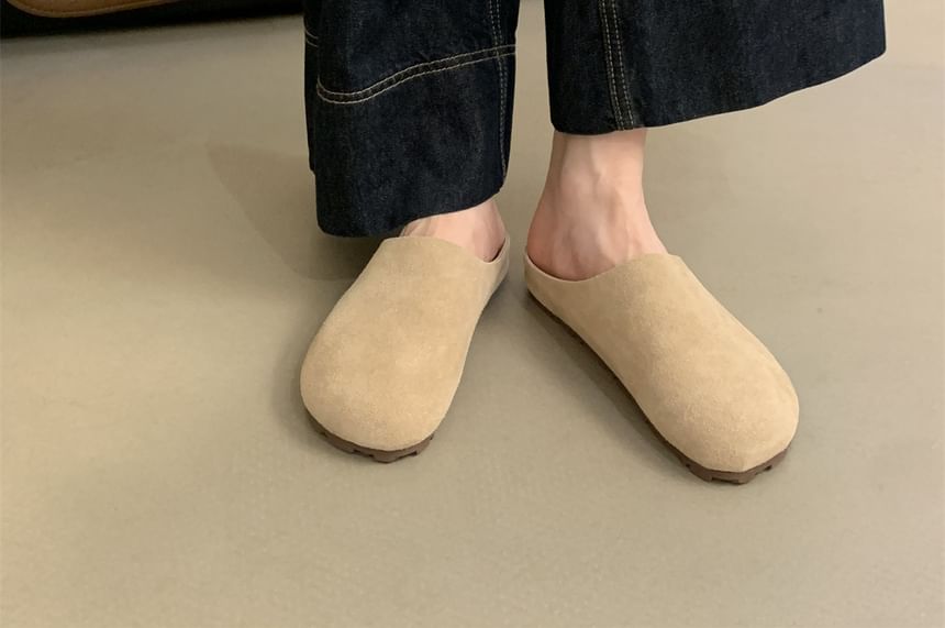 Suede Faux Mules