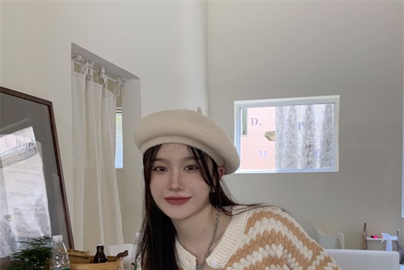 Long Sleeve Striped Color-Block Loose-Fit Sweater