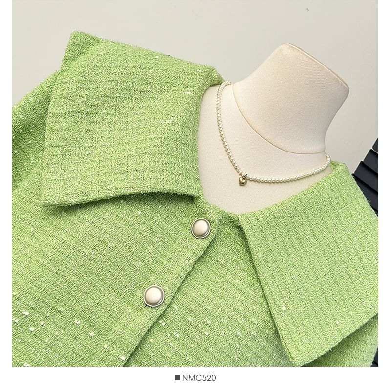 Sailor-Collar Tweed Jacket
