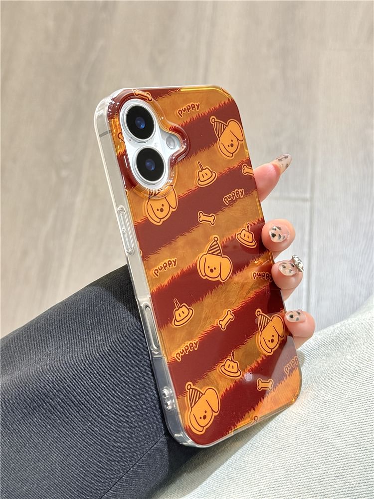 Dog Striped Strap Case Phone